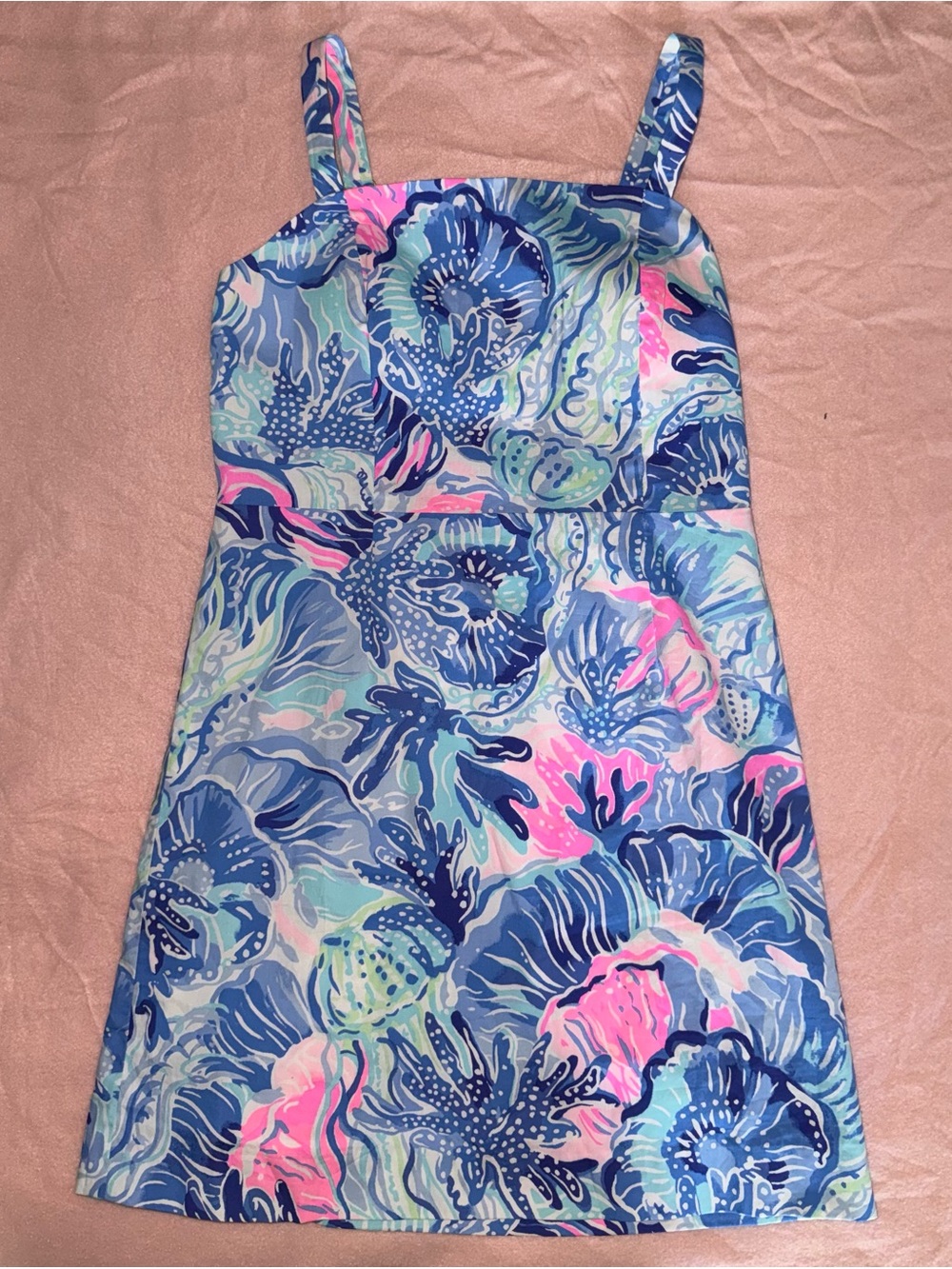 Lilly Pulitzer Blue Floral Tank One-Piece Dress